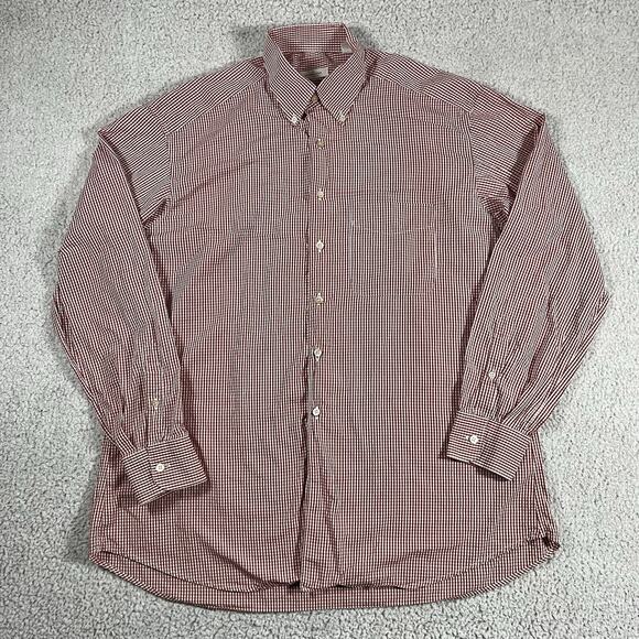 Ermenegildo Zegna Shirt Men XL Red Button Long Sleeve Made Italy Soft - Picture 1 of 15